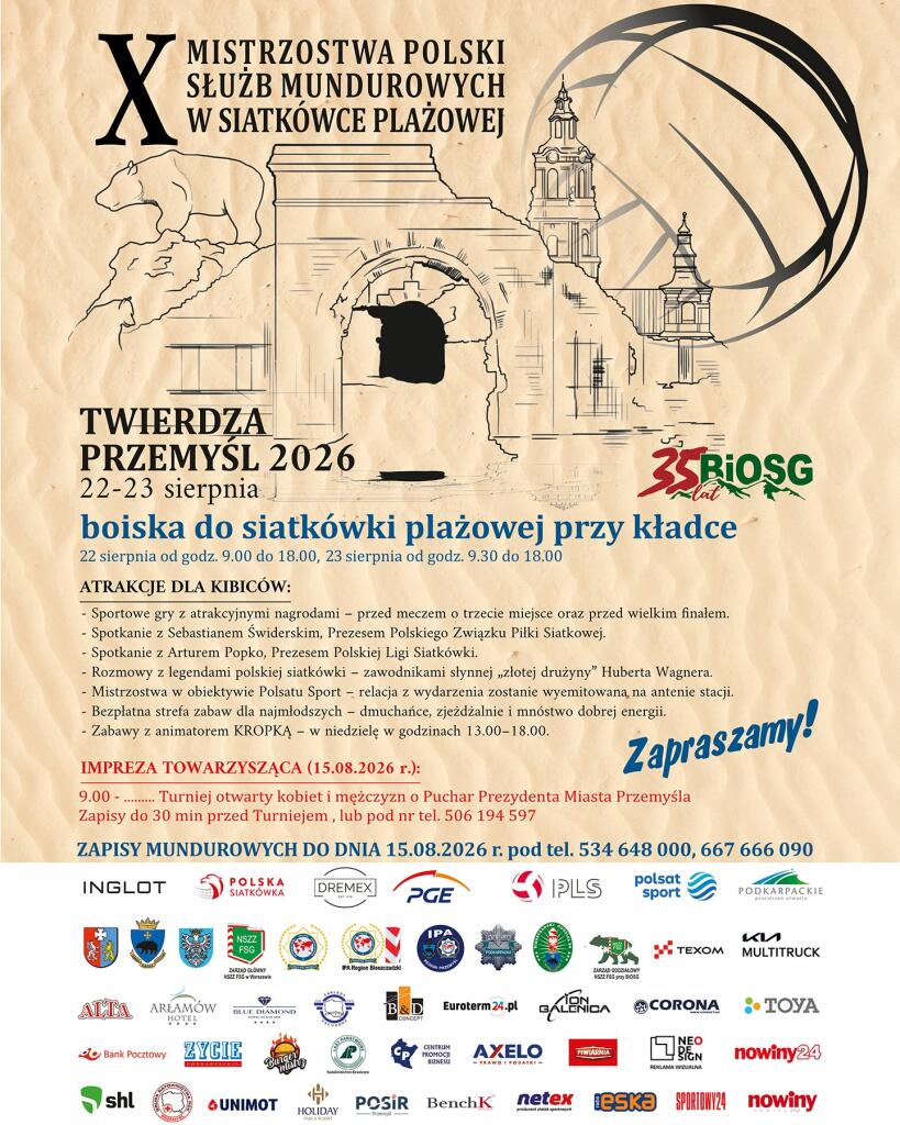 plakat - X Mistrzostwa Polski w siatk&oacute;wce plażowej służb mundurowych
