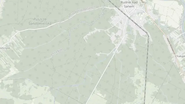 Mapa trasy rowerowej: Brzegami Rudnej