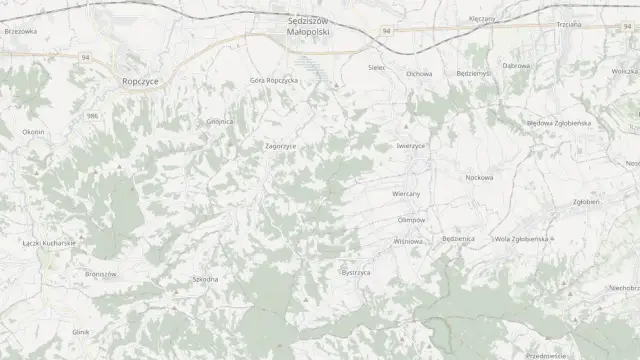 Mapa trasy rowerowej: Pętle rowerowe w gminie Sędziszów Małopolski