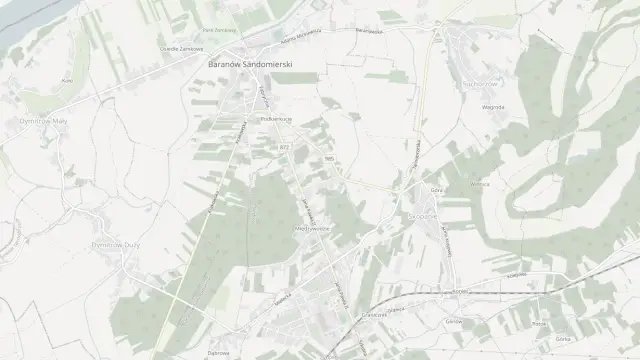 Mapa trasy rowerowej: Szlak rowerowy z Baranowa w kierunku Zwałki
