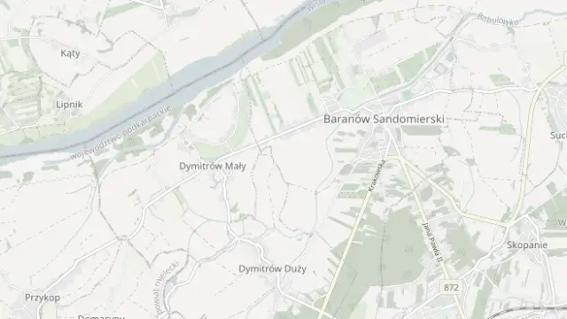 Mapa trasy rowerowej: Szlak rowerowy z Baranowa przez Dymitrów