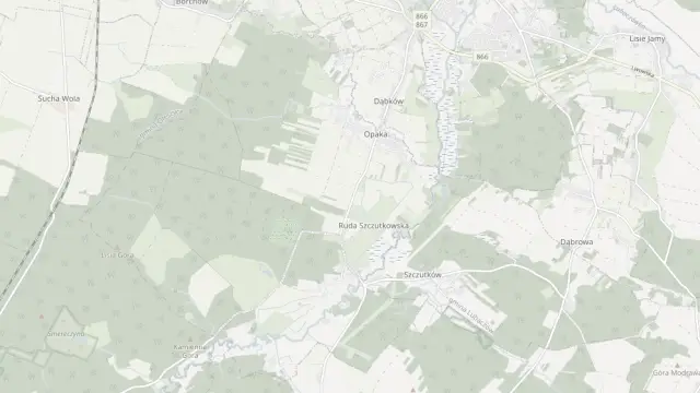 Mapa trasy rowerowej: Żółty szlak rowerowy z Lubaczowa