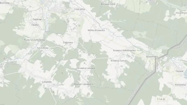 Mapa trasy rowerowej: Zielony szlak rowerowy Kornagi – Lisie Jamy
