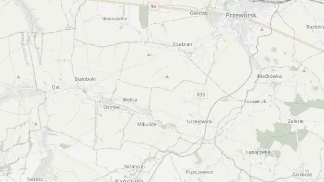 Mapa trasy rowerowej: Szlak Przeworsk - Ostrów - Przeworsk