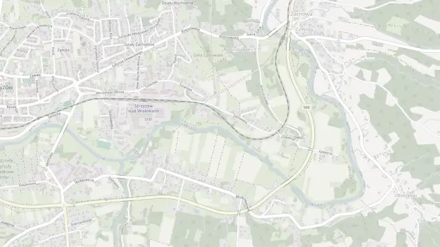 Mapa trasy rowerowej: Strzyżów - Żarnowa - Strzyżów