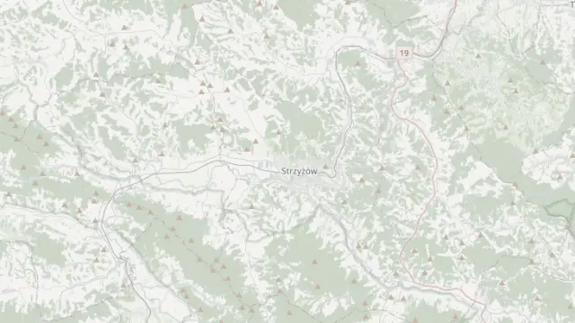 Mapa trasy rowerowej: Strzyżów - Malowniczymi grzbietami pogórzy