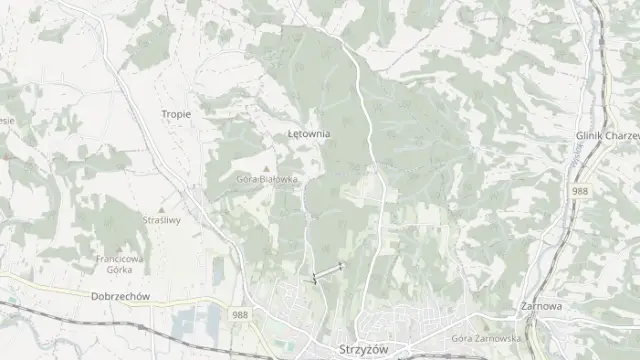 Mapa trasy rowerowej: Strzyżów - Łętownia