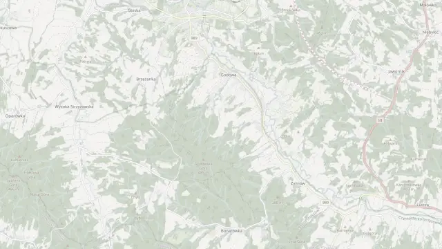 Mapa trasy rowerowej: Strzyżów - Bonarówka - Strzyżów