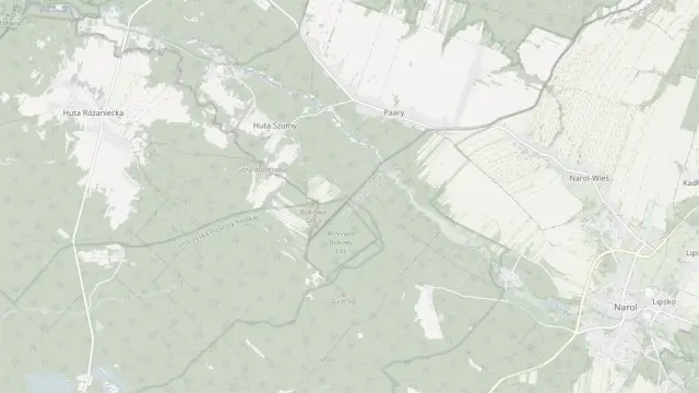 Mapa trasy rowerowej: Trasa do Rudy Różanieckiej i Narola
