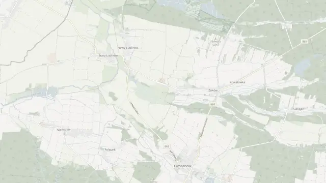 Mapa trasy rowerowej: Niebieska pętla rowerowa gminy Cieszanów