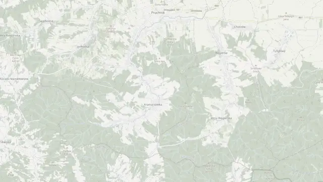 Mapa trasy rowerowej: Pruchnik - Wola Węgierska - Helusz - Pruchnik