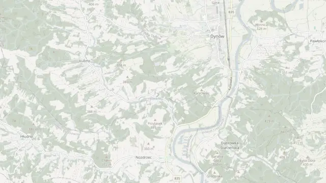 Mapa trasy rowerowej: "Doliną Sanu" Dynów Trasa nr2