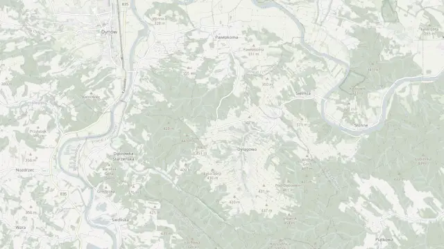 Mapa trasy rowerowej: „Doliną Sanu” Dynów Trasa 1