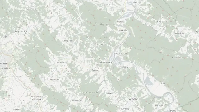 Mapa trasy rowerowej: „Doliną Sanu” Dydnia