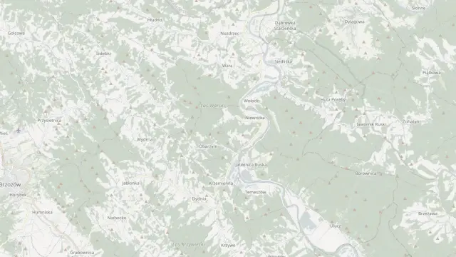 Mapa trasy rowerowej: "Doliną Sanu" Nozdrzec