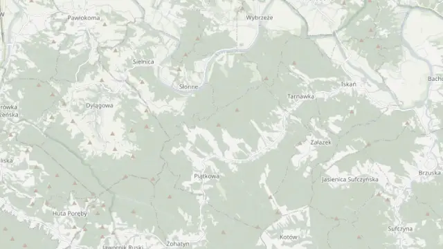 Mapa trasy rowerowej: „Doliną Sanu” Dubiecko Trasa 1