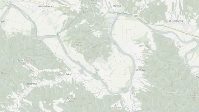 Mapa trasy rowerowej: „Doliną Sanu” Krzywcza Trasa 2