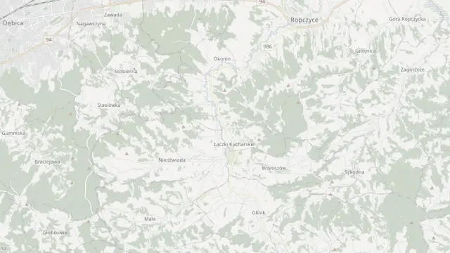 Mapa trasy rowerowej: Szlak rowerowy Ropczyce - Mała - Ropczyce