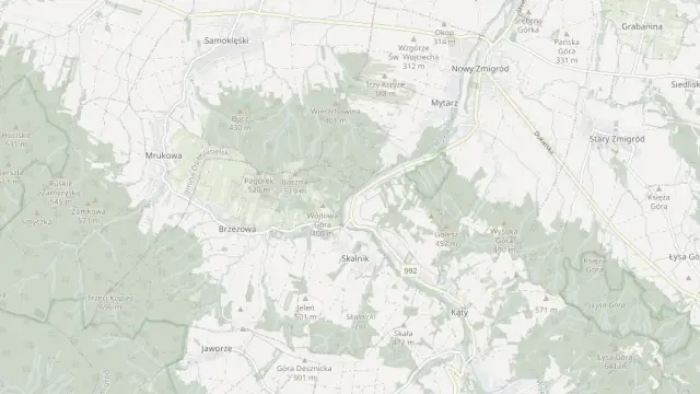 Mapa trasy rowerowej: Śladami św. Wojciecha